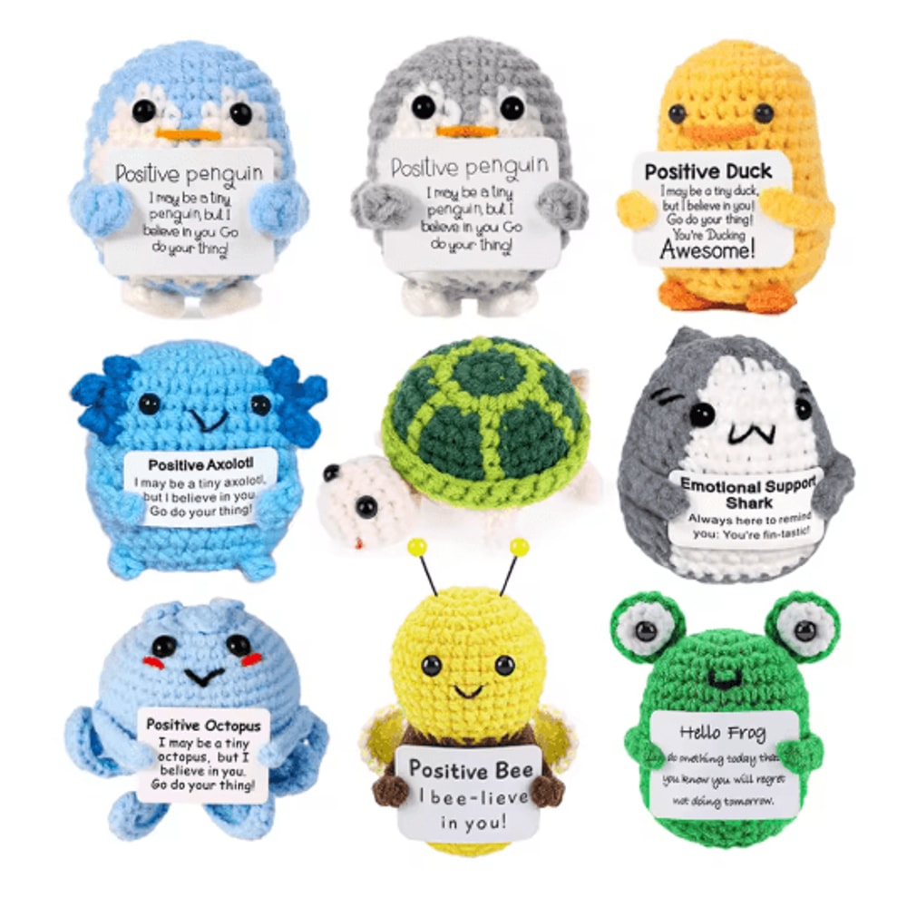 Handmade Crochet Plush Toy Cute Emotional Support Desk Decor Gift 7