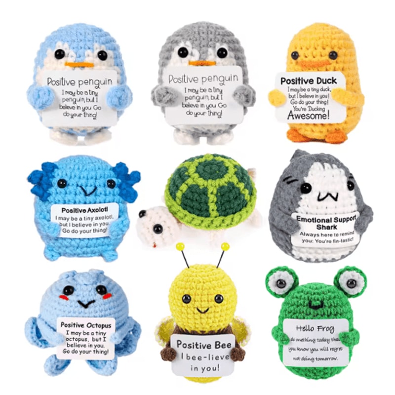 Handmade Crochet Plush Toy Cute Emotional Support Desk Decor Gift 0