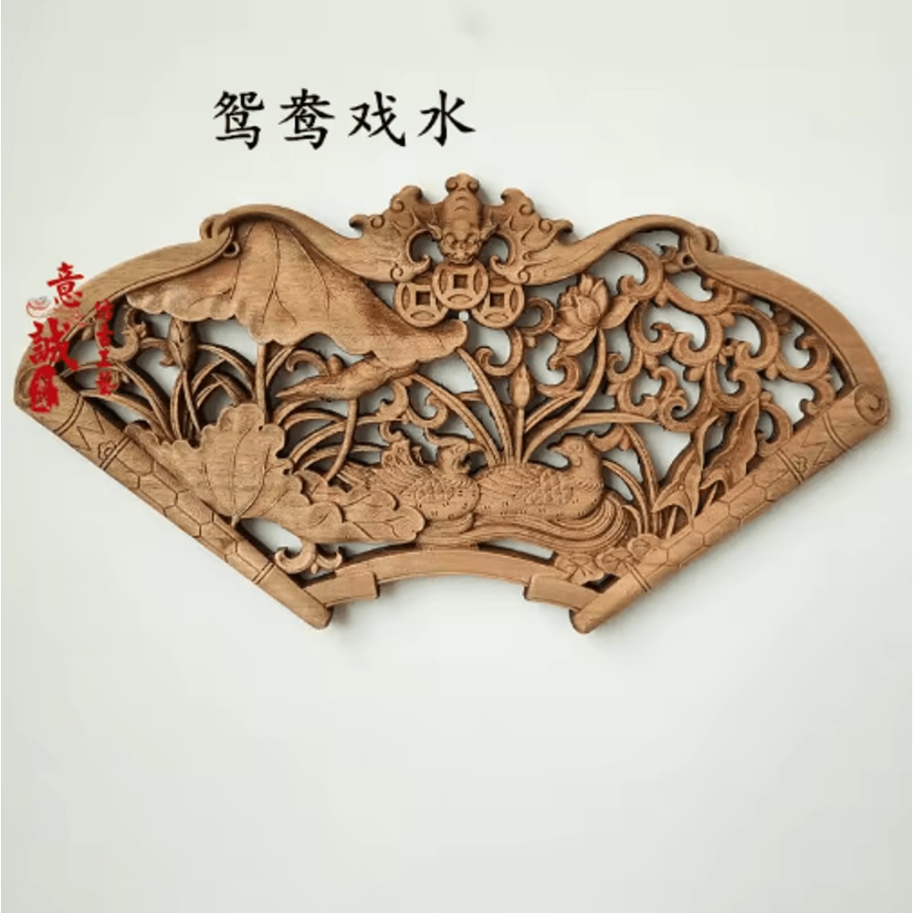 Camphor Wood Dragon Phoenix Wall Hanging Traditional Chinese Carved Art Decor 13