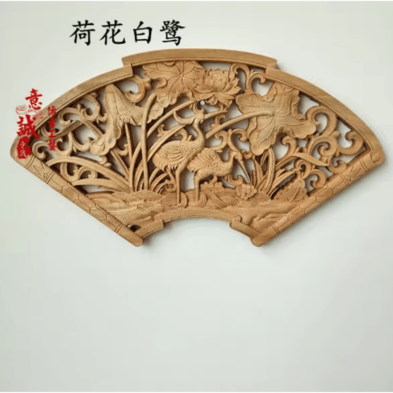 Camphor Wood Dragon Phoenix Wall Hanging Traditional Chinese Carved Art Decor 24