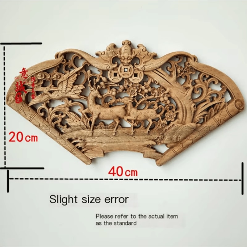 Camphor Wood Dragon Phoenix Wall Hanging Traditional Chinese Carved Art Decor 27