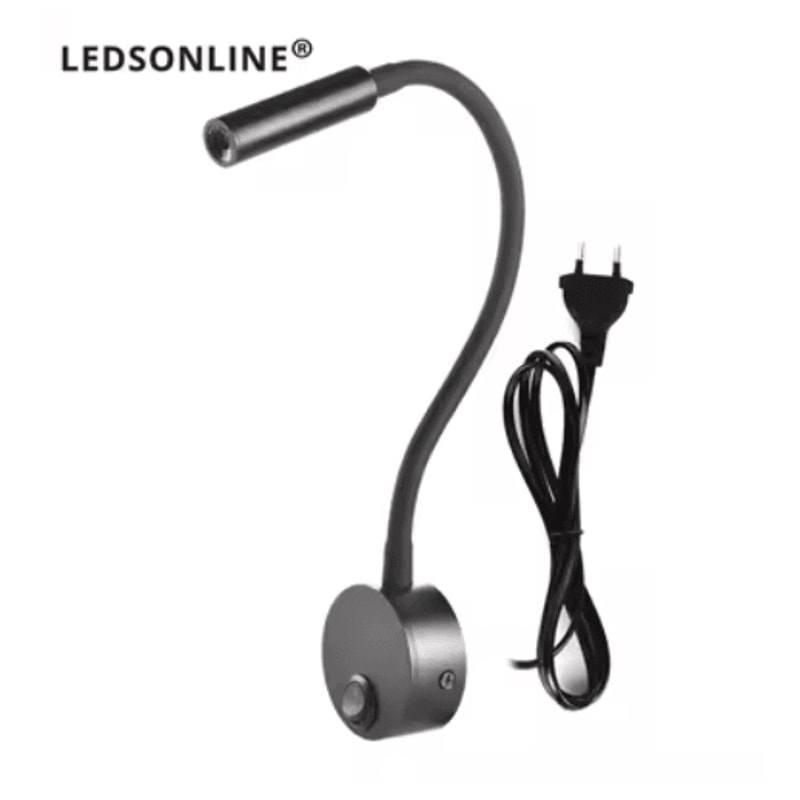 Flexible Gooseneck Bedside Reading Light Wall Sconce Clamp Lamp With Switch 1