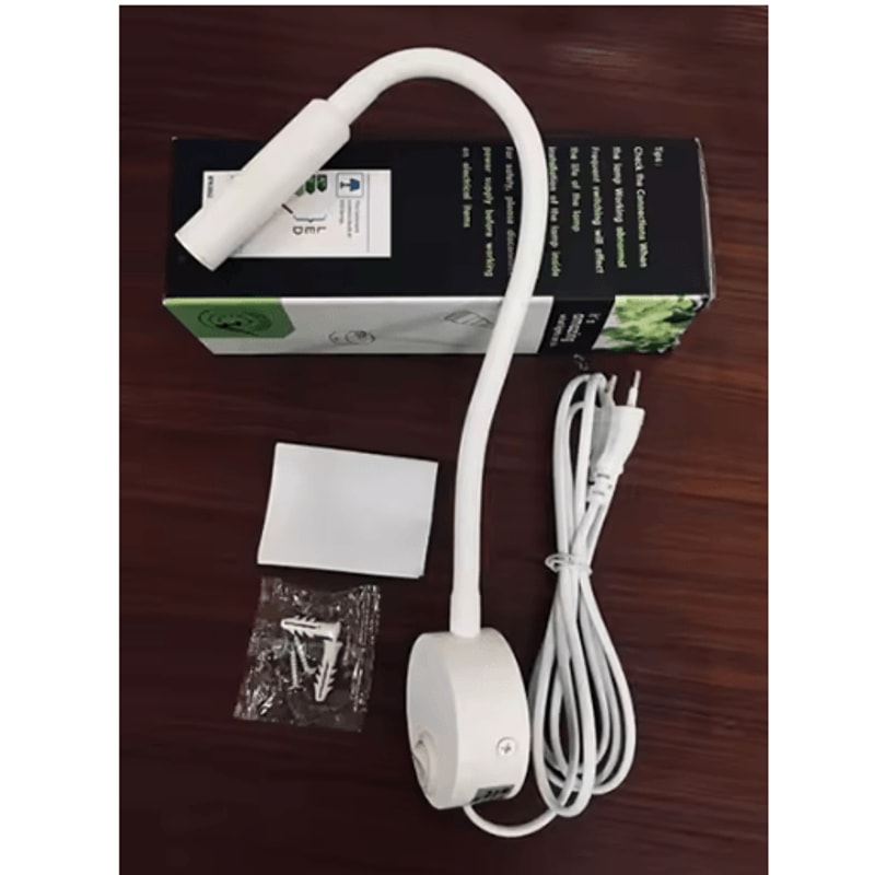 Flexible Gooseneck Bedside Reading Light Wall Sconce Clamp Lamp With Switch 3