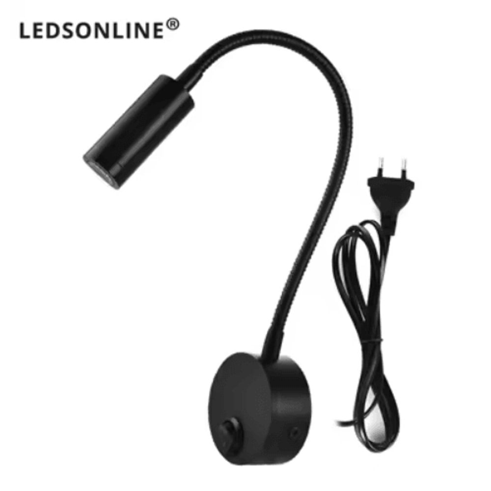 Flexible Gooseneck Bedside Reading Light Wall Sconce Clamp Lamp With Switch 5