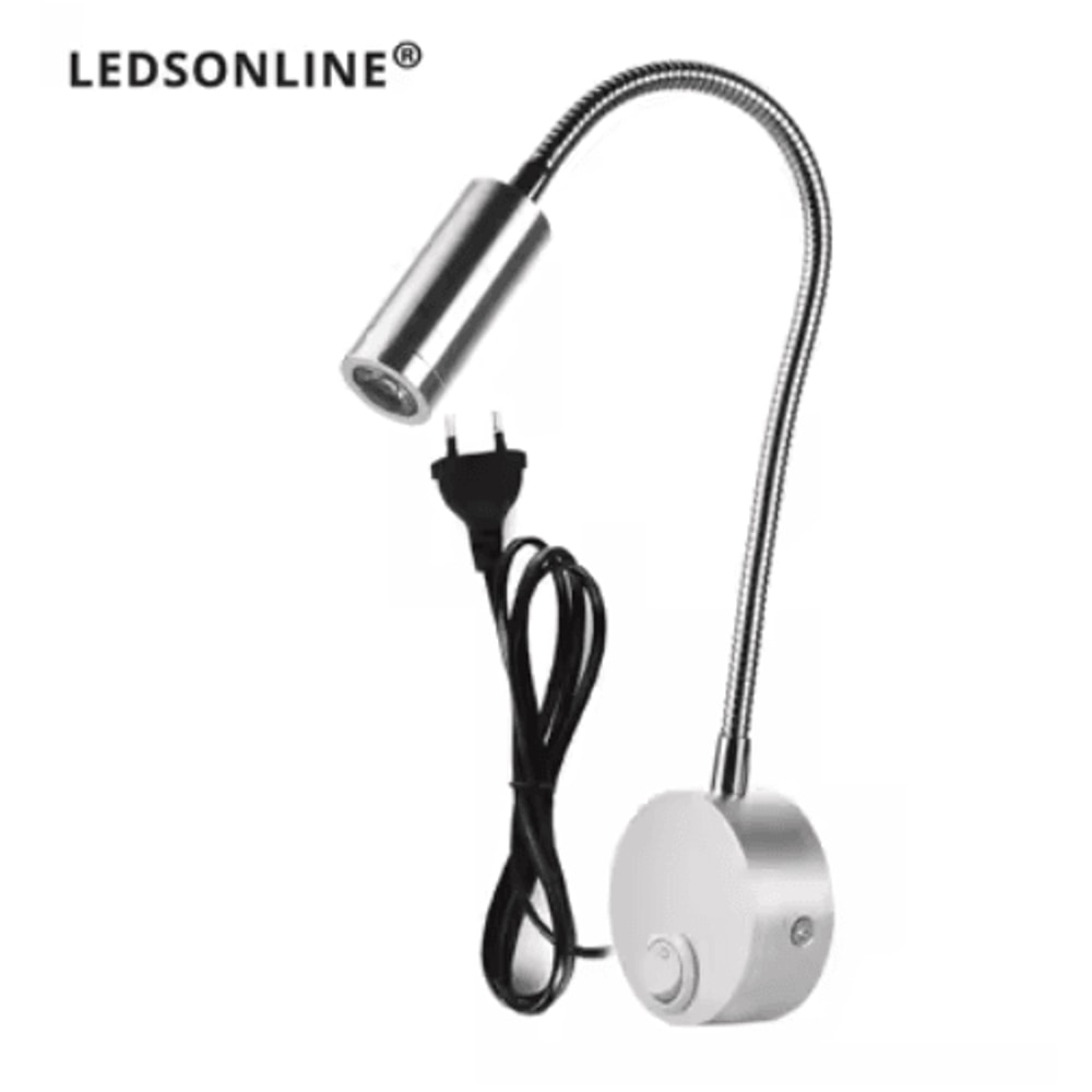 Flexible Gooseneck Bedside Reading Light Wall Sconce Clamp Lamp With Switch 6