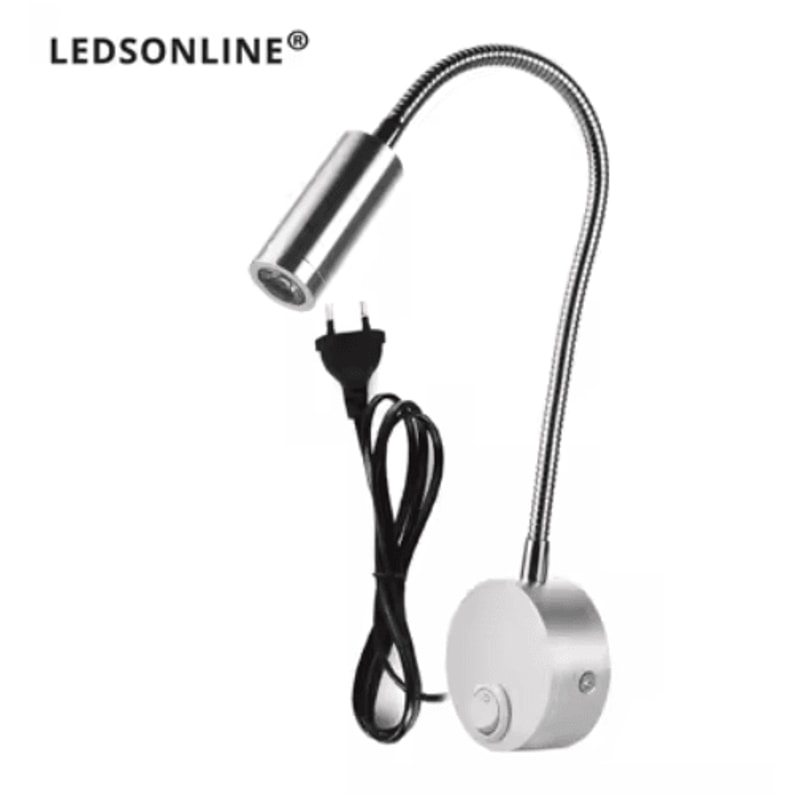 Flexible Gooseneck Bedside Reading Light Wall Sconce Clamp Lamp With Switch 6