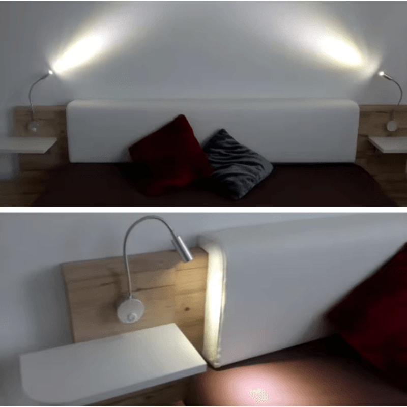 Flexible Gooseneck Bedside Reading Light Wall Sconce Clamp Lamp With Switch 9