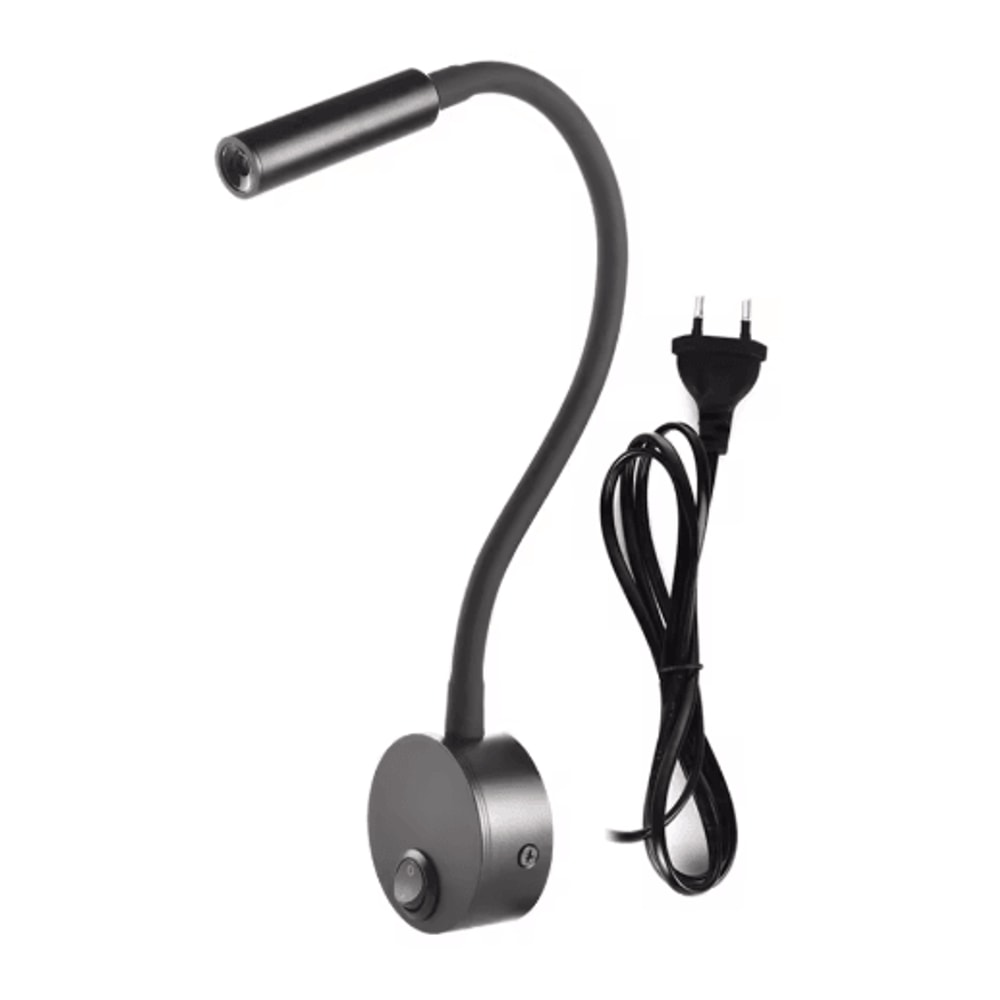 Flexible Gooseneck Bedside Reading Light Wall Sconce Clamp Lamp With Switch 0