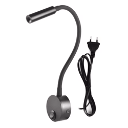 flexible gooseneck bedside reading light – wall sconce clamp lamp with switch