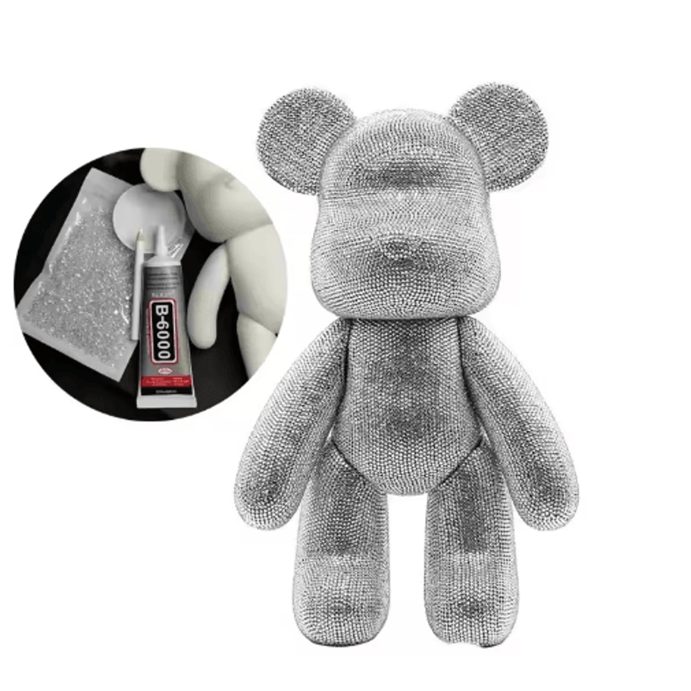 Rhinestone Crystal Bear Figurine DIY Beaded Embroidery Desk Decor 2
