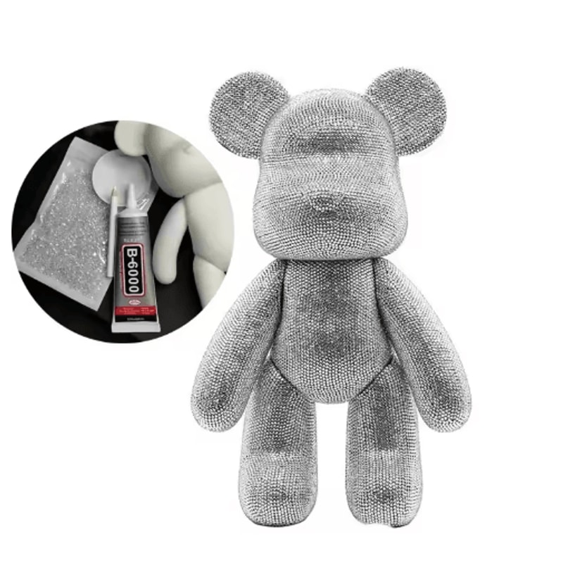 Rhinestone Crystal Bear Figurine DIY Beaded Embroidery Desk Decor 2