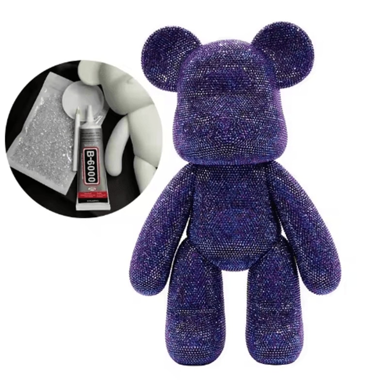 Rhinestone Crystal Bear Figurine DIY Beaded Embroidery Desk Decor 10
