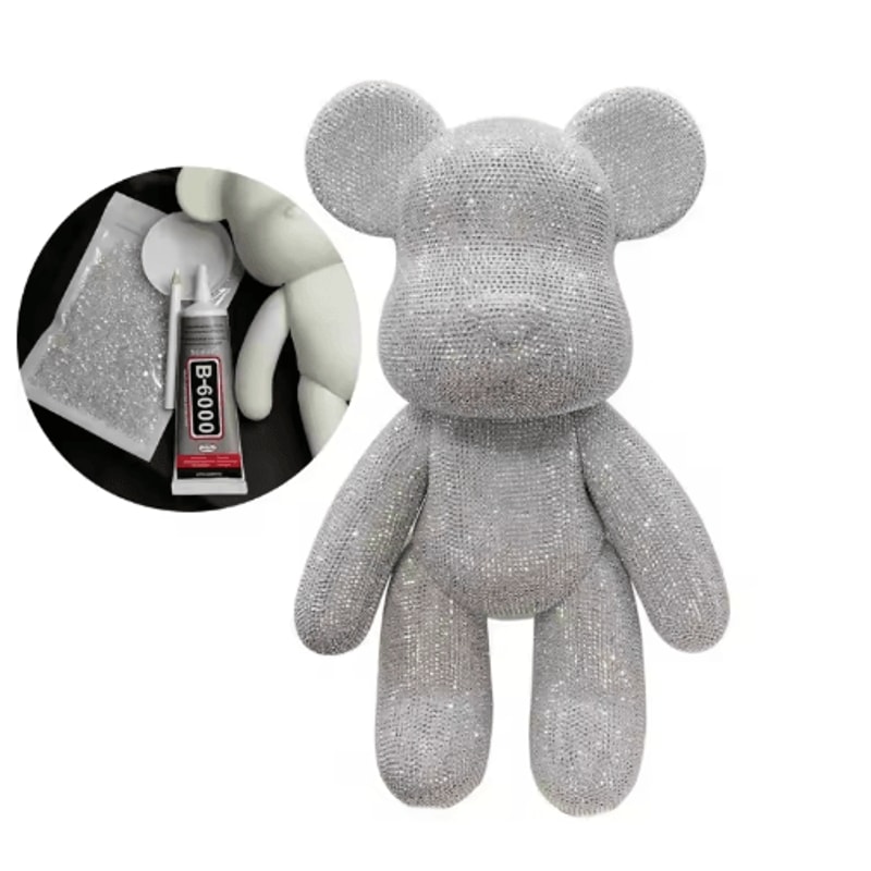 Rhinestone Crystal Bear Figurine DIY Beaded Embroidery Desk Decor 3