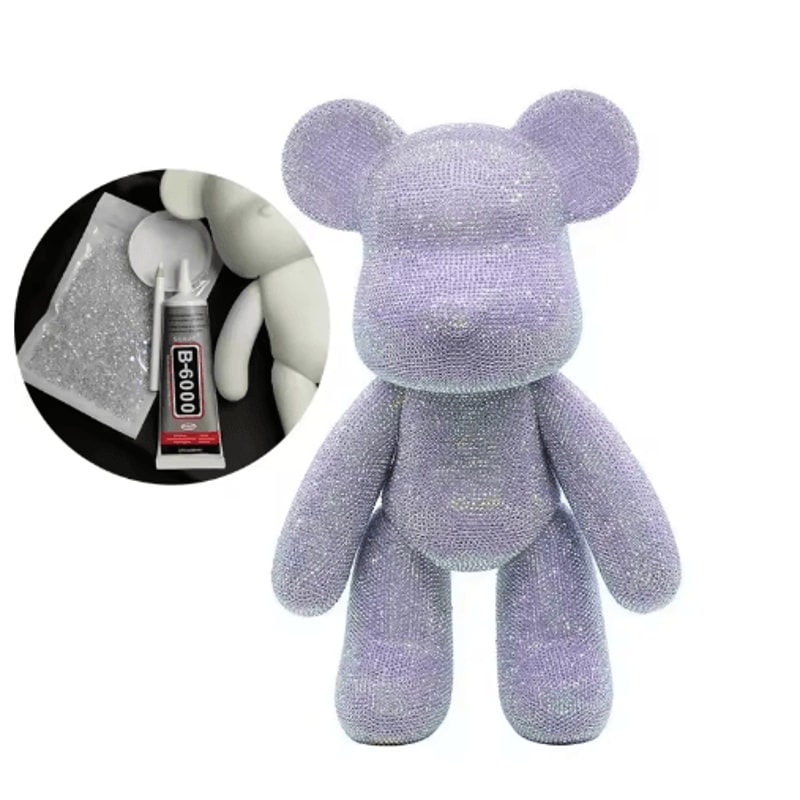 Rhinestone Crystal Bear Figurine DIY Beaded Embroidery Desk Decor 4