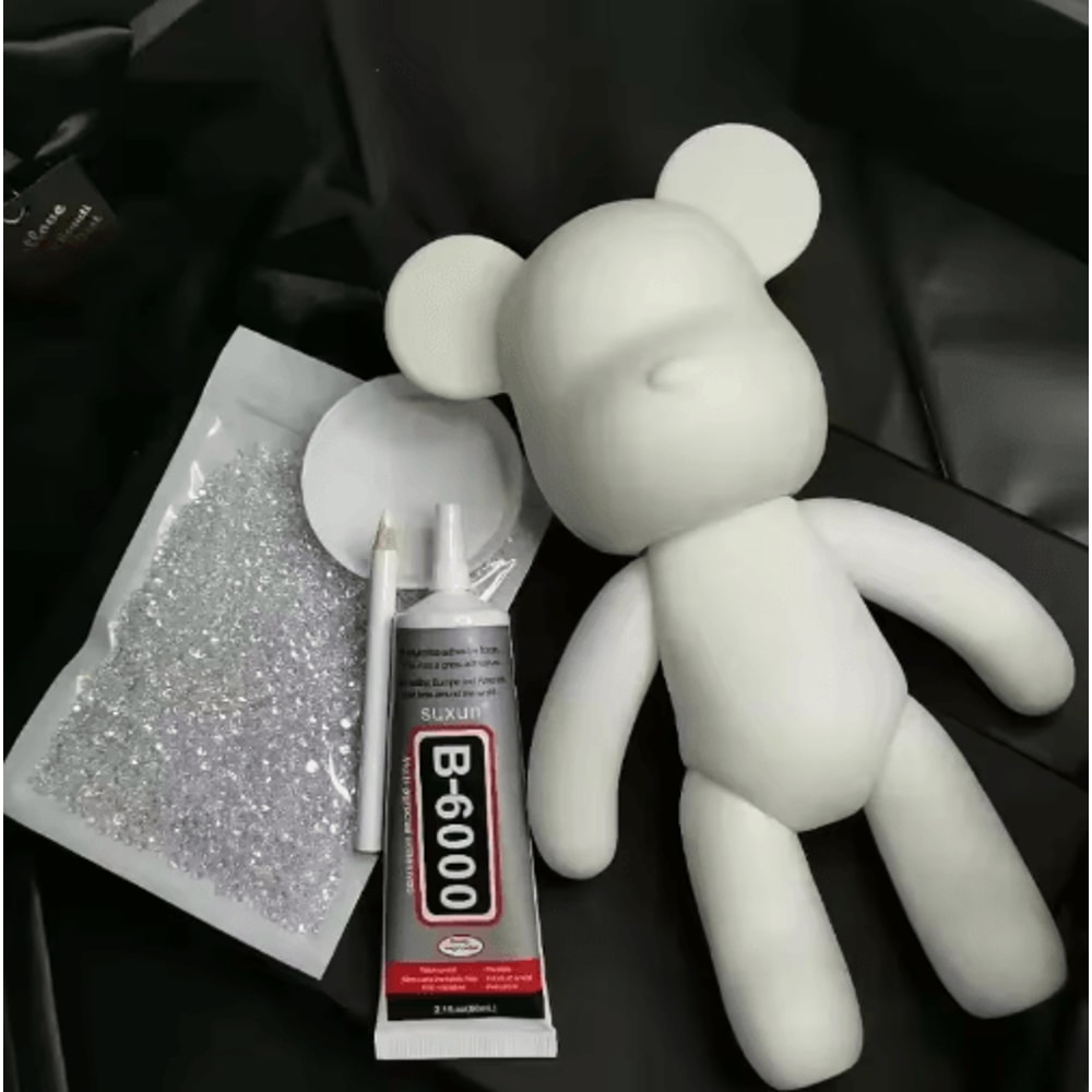 Rhinestone Crystal Bear Figurine DIY Beaded Embroidery Desk Decor 12