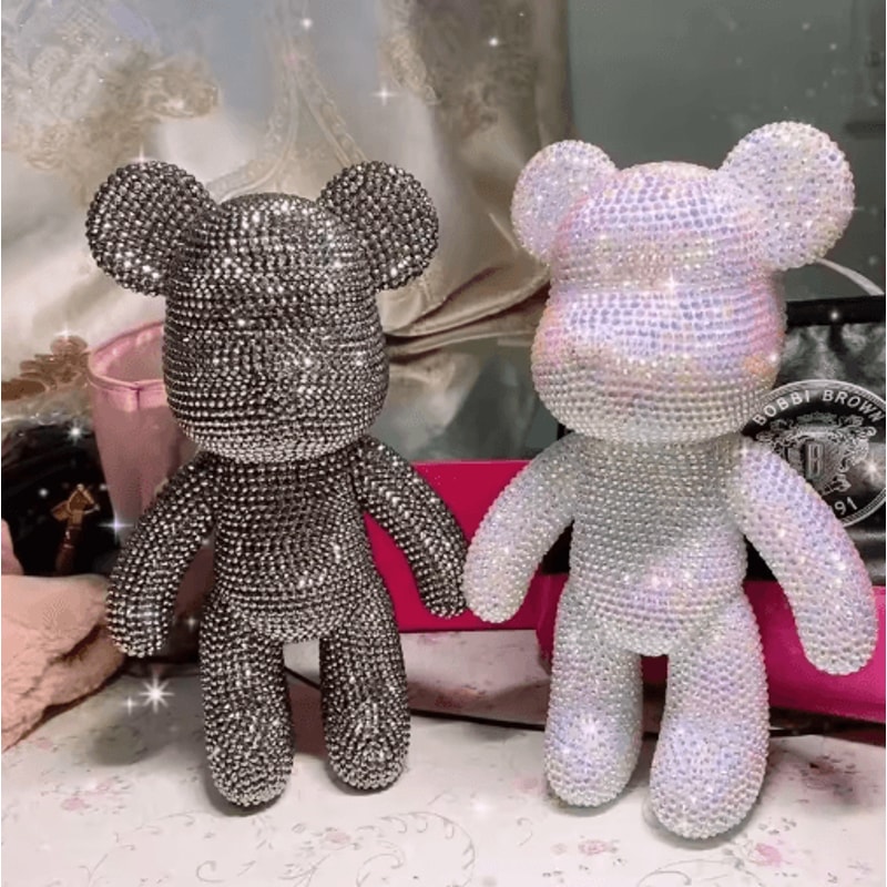 Rhinestone Crystal Bear Figurine DIY Beaded Embroidery Desk Decor 13