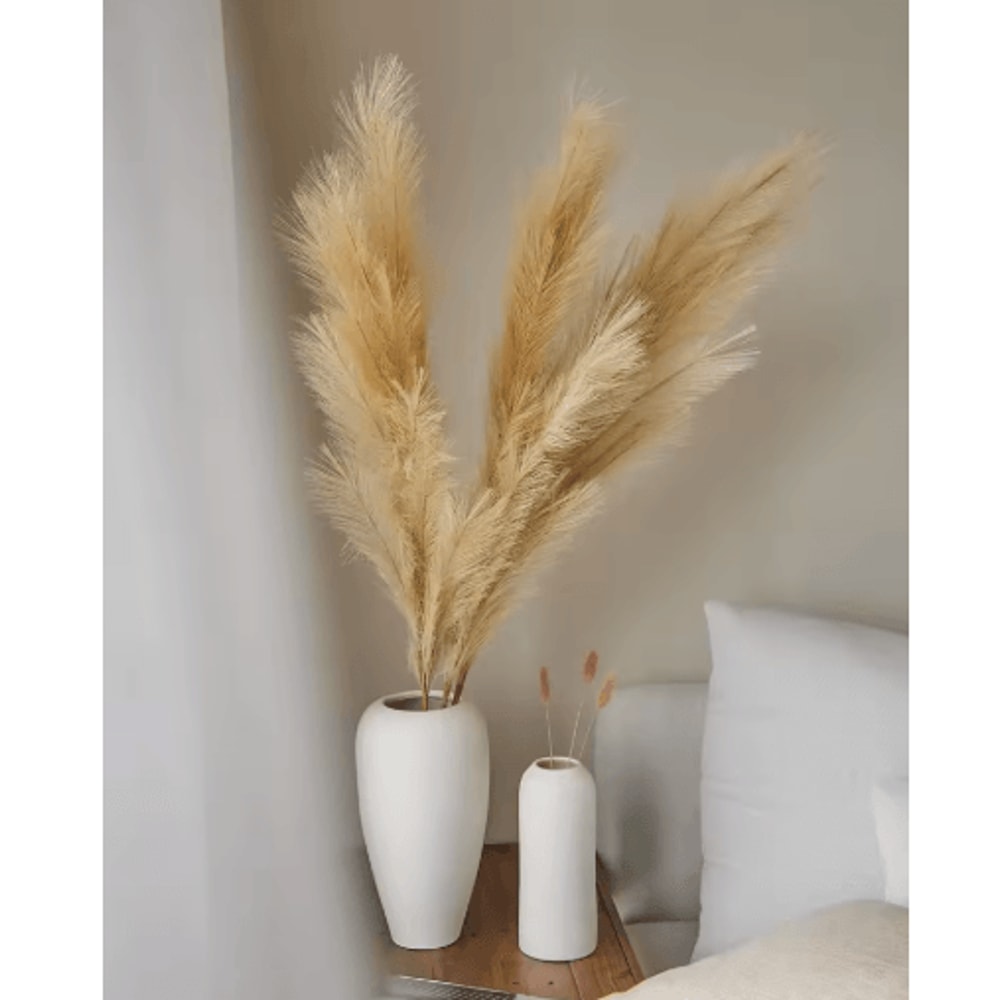 Large Artificial Pampas Grass Tall Fluffy Stems For Elegant Boho Decor 18