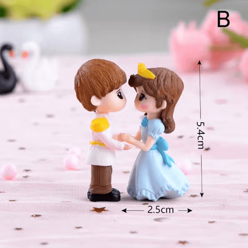 Mini Animal Couple Figurines With Stool Fairy Garden Miniatures Set For DIY Decor 12