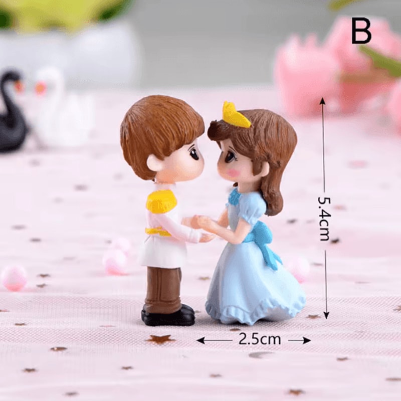 Mini Animal Couple Figurines With Stool Fairy Garden Miniatures Set For DIY Decor 12