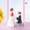 Mini Animal Couple Figurines With Stool Fairy Garden Miniatures Set For DIY Decor 19