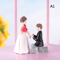 Mini Animal Couple Figurines With Stool Fairy Garden Miniatures Set For DIY Decor 19