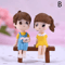 Mini Animal Couple Figurines With Stool Fairy Garden Miniatures Set For DIY Decor 2