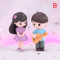 Mini Animal Couple Figurines With Stool Fairy Garden Miniatures Set For DIY Decor 6