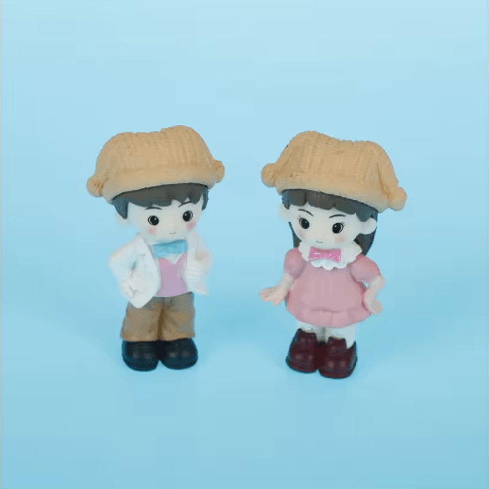 Mini Animal Couple Figurines With Stool Fairy Garden Miniatures Set For DIY Decor 9