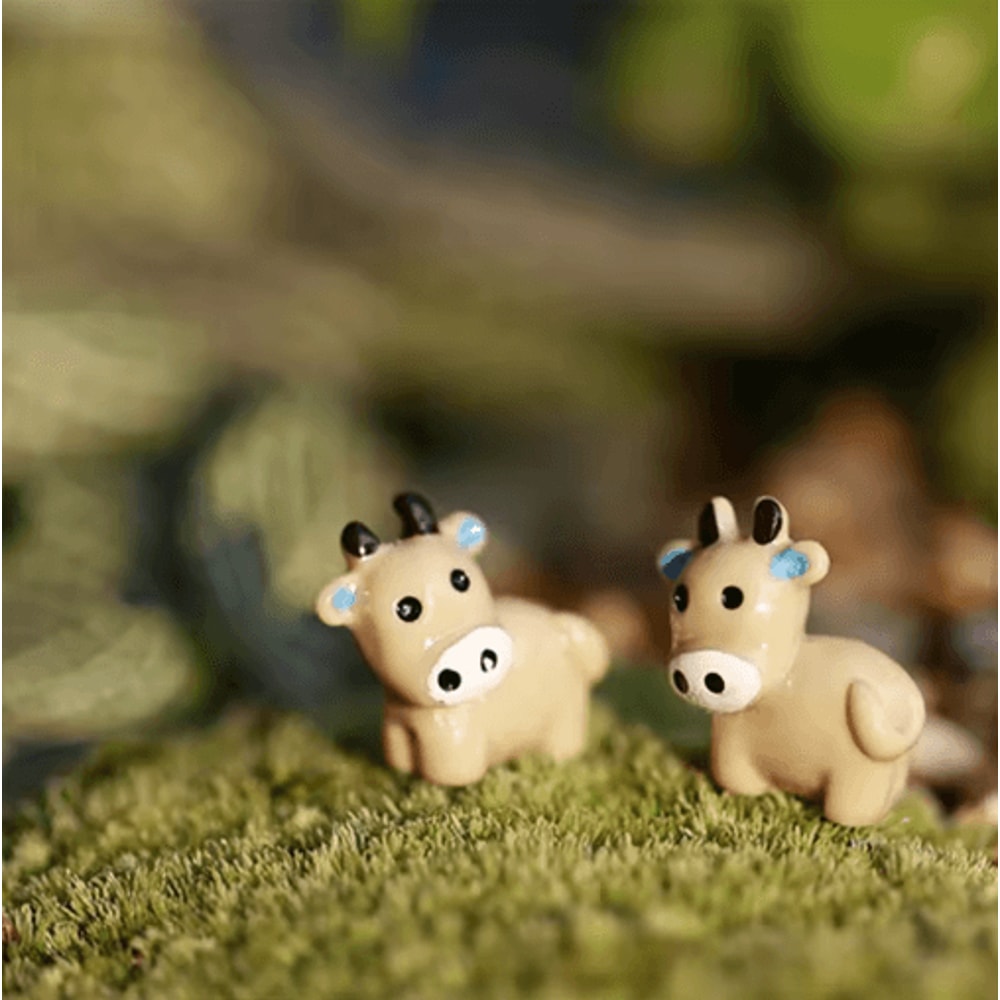 Mini Animal Couple Figurines With Stool Fairy Garden Miniatures Set For DIY Decor 21