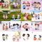 Mini Animal Couple Figurines With Stool Fairy Garden Miniatures Set For DIY Decor 0