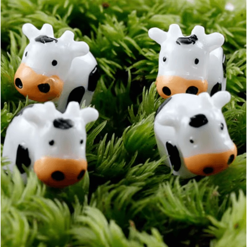 Mini Animal Couple Figurines With Stool Fairy Garden Miniatures Set For DIY Decor 22
