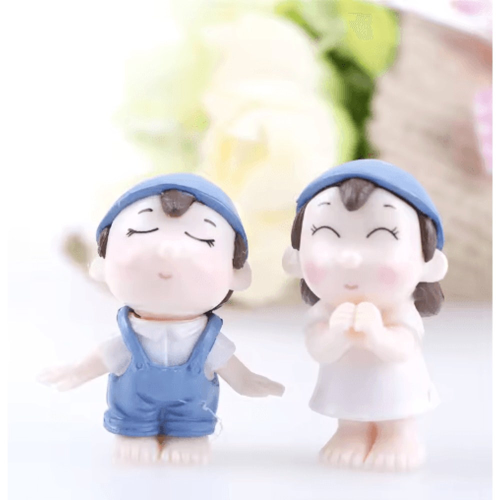 Mini Animal Couple Figurines With Stool Fairy Garden Miniatures Set For DIY Decor 26