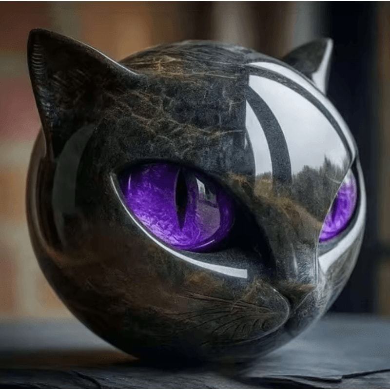 Elegant Black Cat Decor Sculpture Modern Resin Cat Statue Accent 1