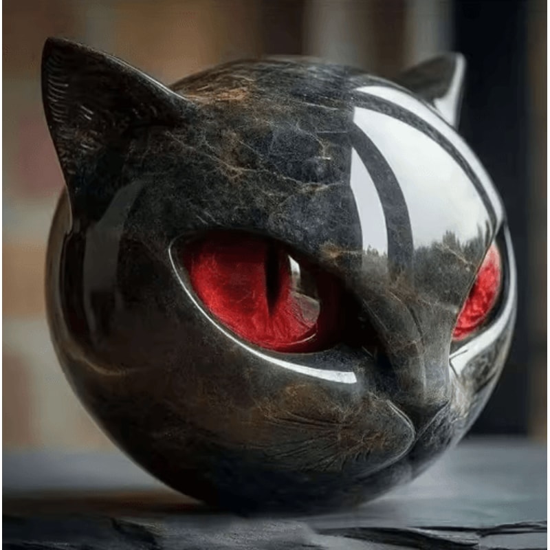 Elegant Black Cat Decor Sculpture Modern Resin Cat Statue Accent 4