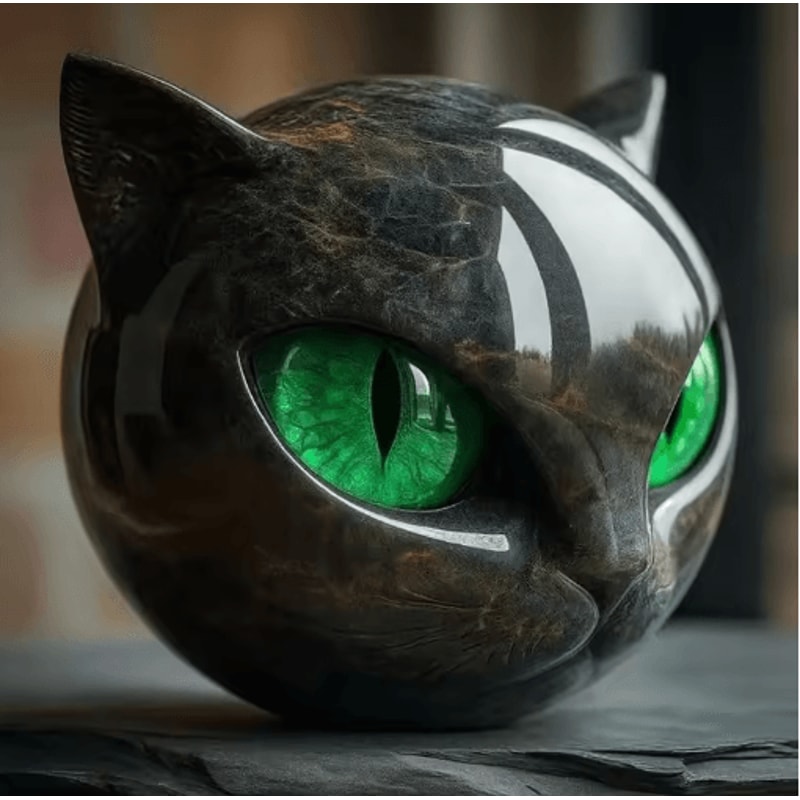 Elegant Black Cat Decor Sculpture Modern Resin Cat Statue Accent 7