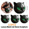 Elegant Black Cat Decor Sculpture Modern Resin Cat Statue Accent 0