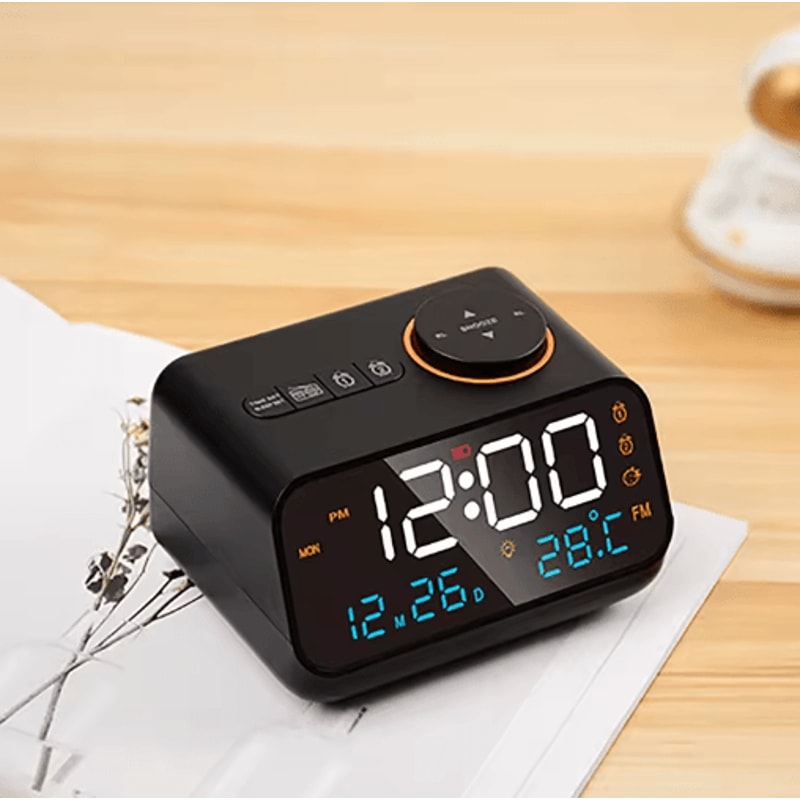 Smart LED Digital Alarm Clock With FM Radio USB Charging Modern Desk Clock 1