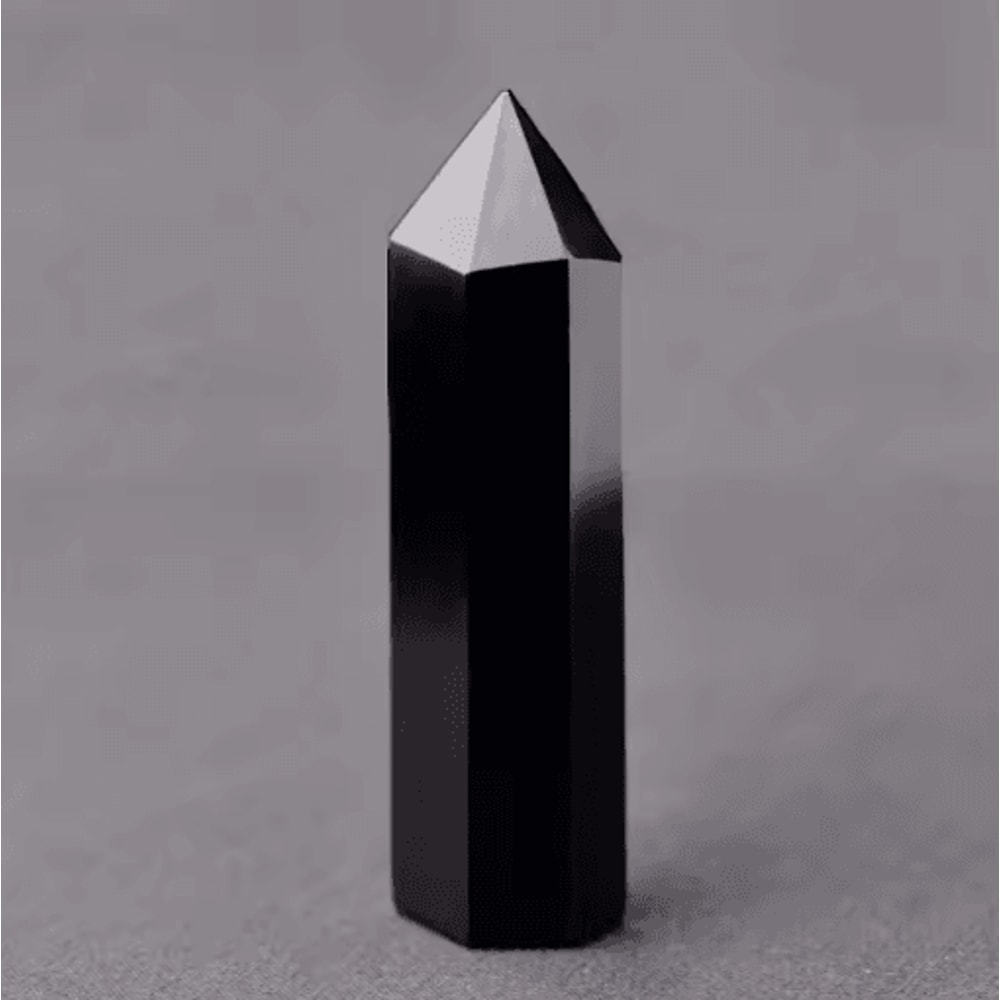 Natural Obsidian Crystal Tower Black Obsidian Wand Healing Decor 4