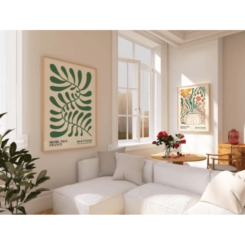 MatisseInspired Boho Floral Wall Art Set Mid Century Modern Prints Frameless 7
