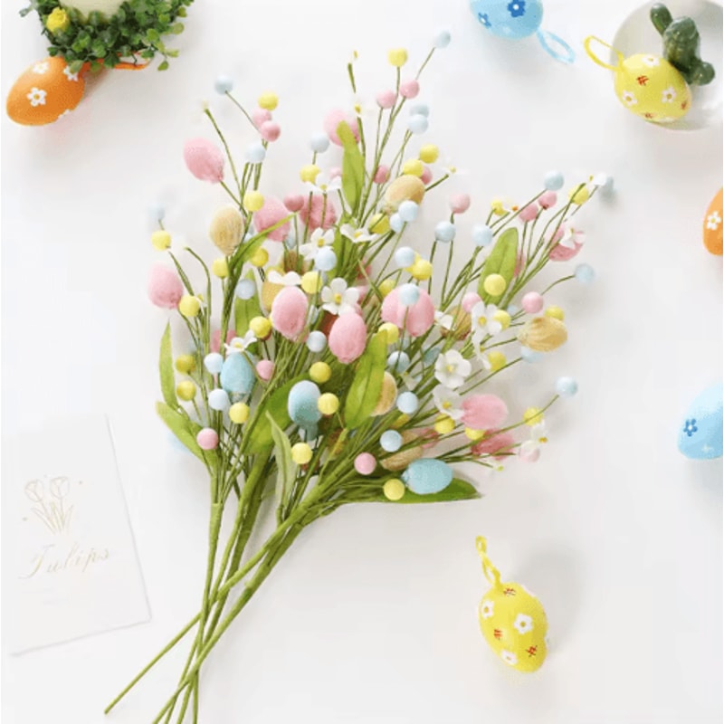 Easter Egg Tree Branch Decor Artificial Spring Branch For Festive Home Styling 0