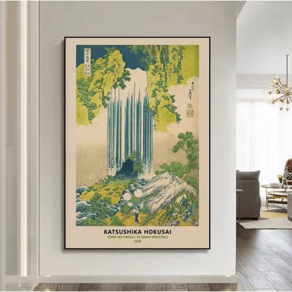 HokusaiInspired Goldfish Lotus Japanese Wall Art Retro Canvas Print Frameless 10