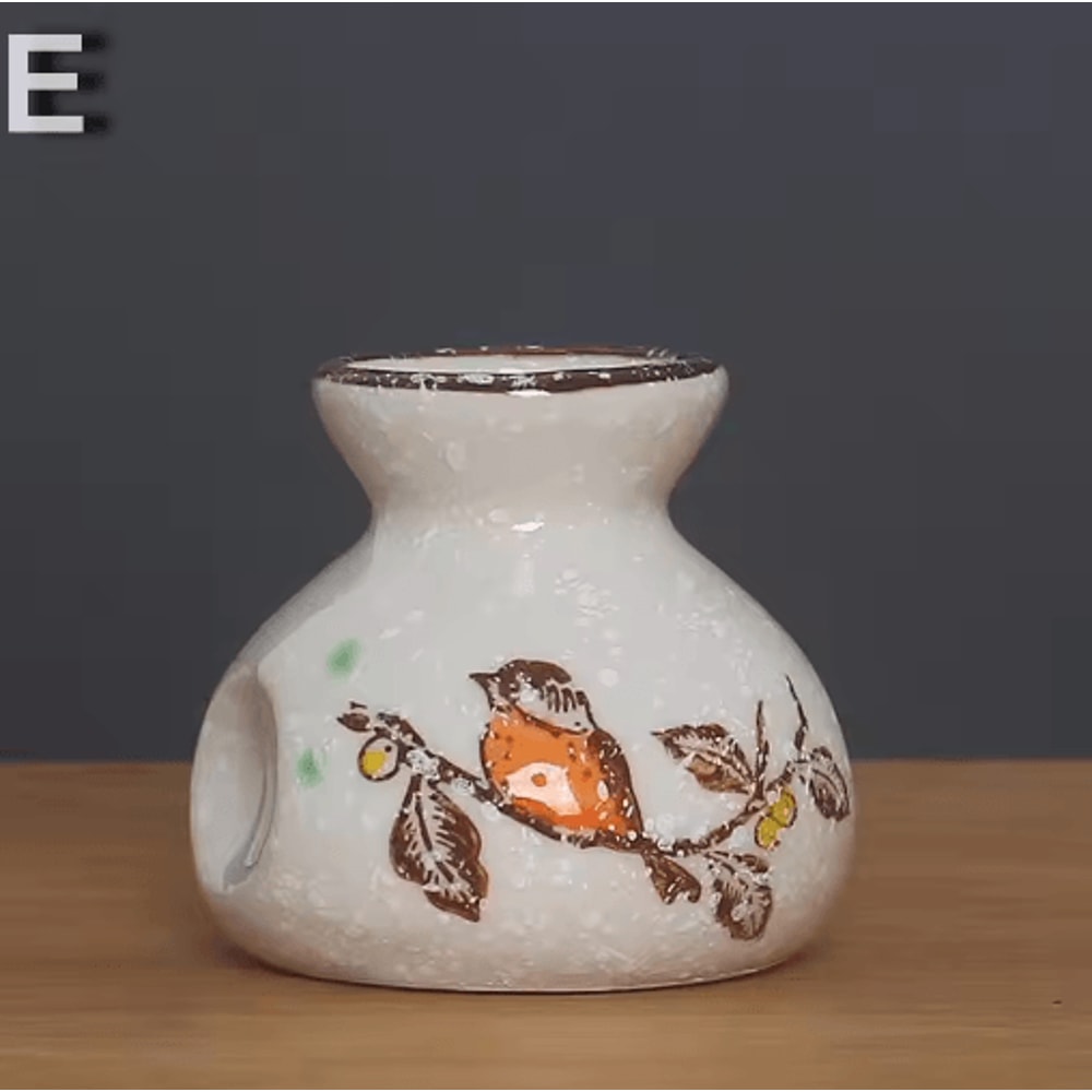 Chinese Style Ceramic Mini Vase Retro Toothpick Cotton Swab Holder 12
