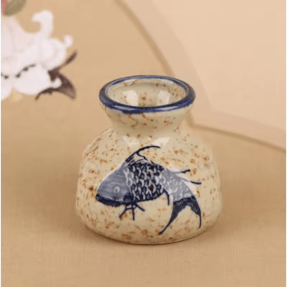 Chinese Style Ceramic Mini Vase Retro Toothpick Cotton Swab Holder 16