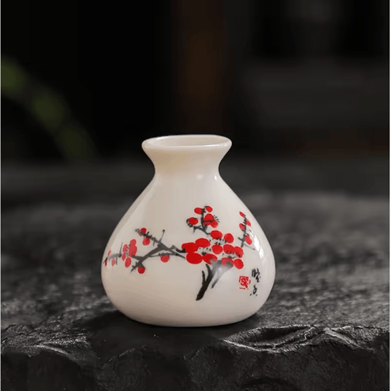 Chinese Style Ceramic Mini Vase Retro Toothpick Cotton Swab Holder 17