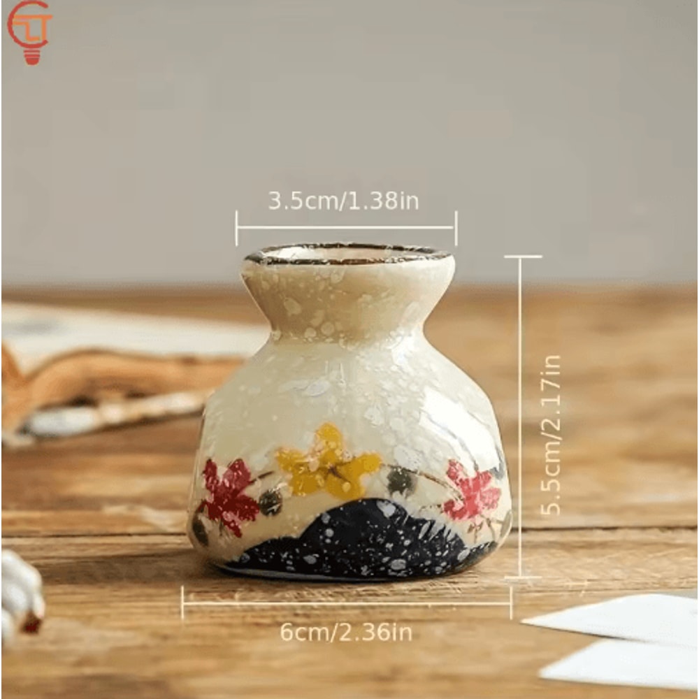Chinese Style Ceramic Mini Vase Retro Toothpick Cotton Swab Holder 18