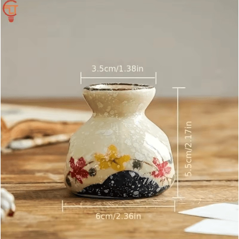 Chinese Style Ceramic Mini Vase Retro Toothpick Cotton Swab Holder 18