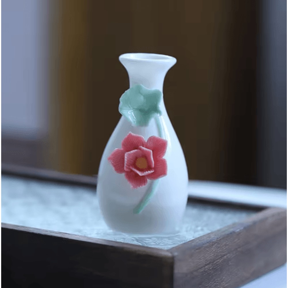 Chinese Style Ceramic Mini Vase Retro Toothpick Cotton Swab Holder 2