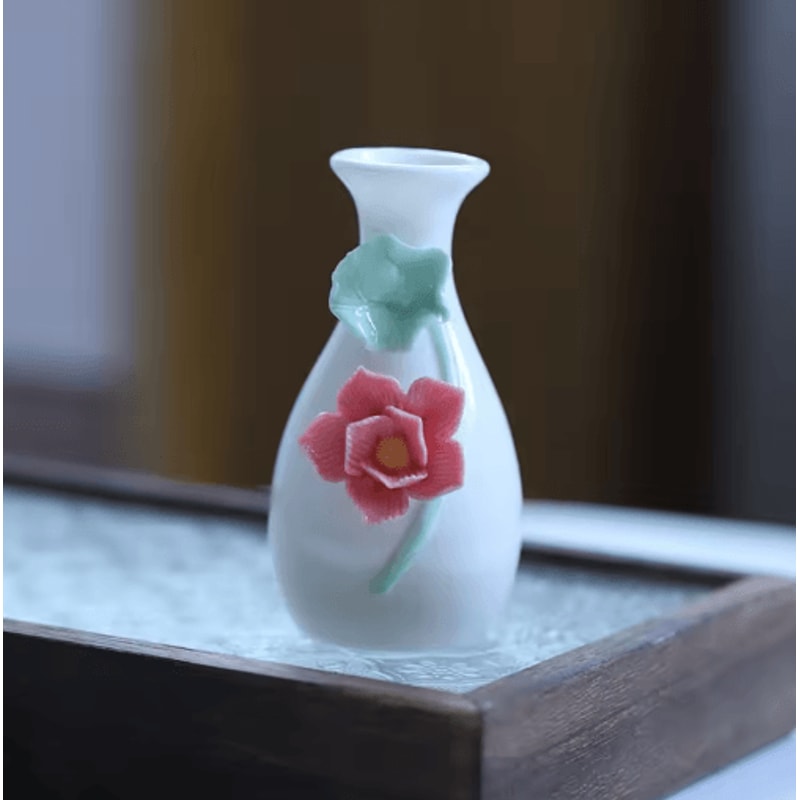 Chinese Style Ceramic Mini Vase Retro Toothpick Cotton Swab Holder 2