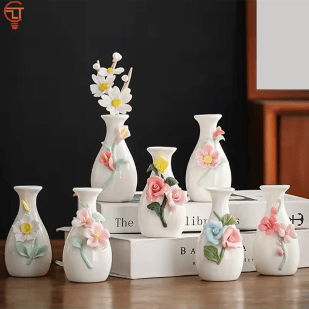 Chinese Style Ceramic Mini Vase Retro Toothpick Cotton Swab Holder 20