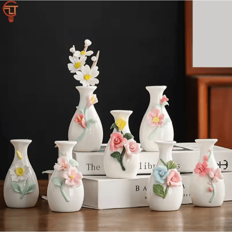 Chinese Style Ceramic Mini Vase Retro Toothpick Cotton Swab Holder 20